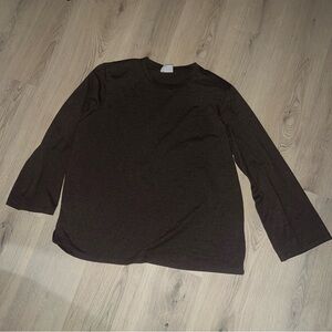 ASOS DESIGN Oversized Shoulder Pad Long Sleeve T-Shirt Chocolate Brown (Size L)
